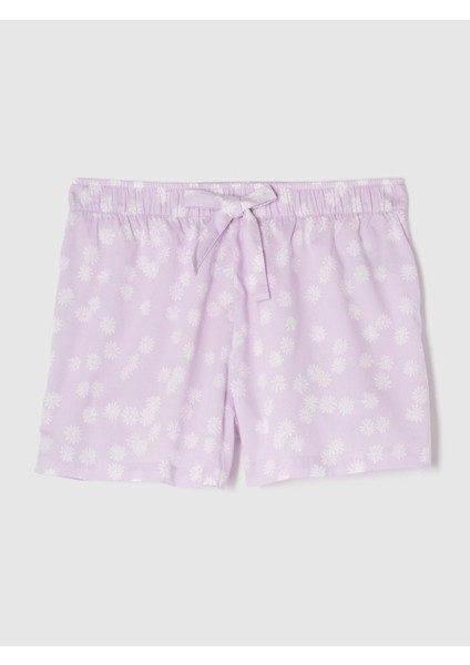 Kadın Lila Poplin Pijama Altı