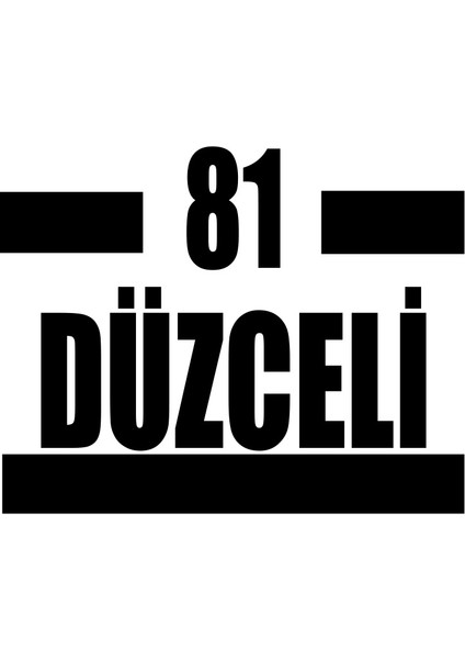 81 Düzceli Araba Sticker 17X17 cm Siyah