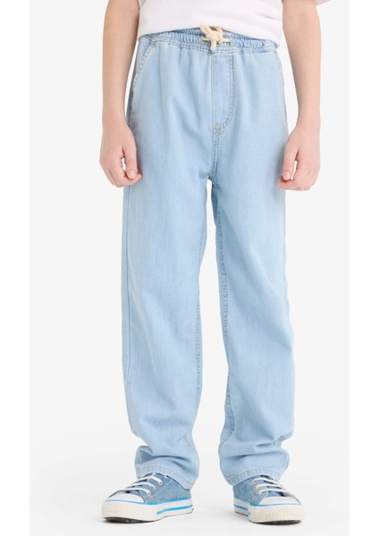 Erkek Çocuk Esnek Belli Düz Paça Jean Pantolon F6899A825SM