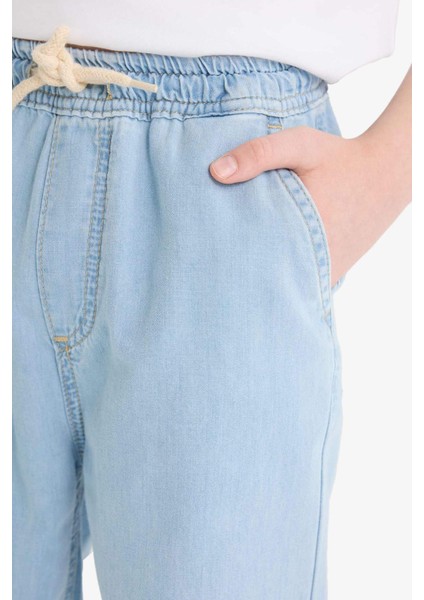 Erkek Çocuk Esnek Belli Düz Paça Jean Pantolon F6899A825SM