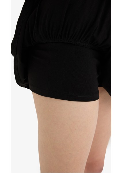 Coool Normal Bel Volanlı Penye Astar Penye Siyah Mini Etek F7179AX25SM indirimleri