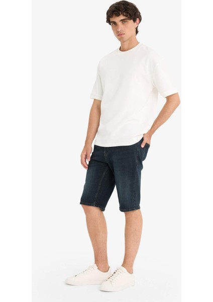 Slim Fit Dar Kesim Jean Bermuda Şort F4221AX25SM fiyatları