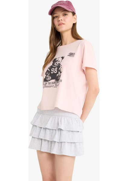 Coool Normal Bel Volanlı Penye Astar Beyaz Mini Etek fırsatları