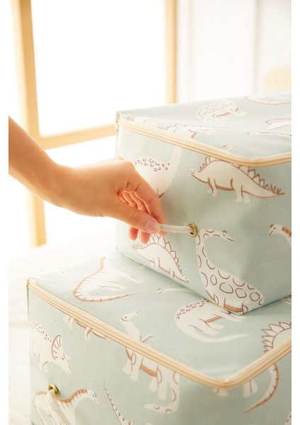 Yeşil Dinozor Desenli İki Parçalı Bebek ve Çocuk Yatak Takımı Seti modelleri