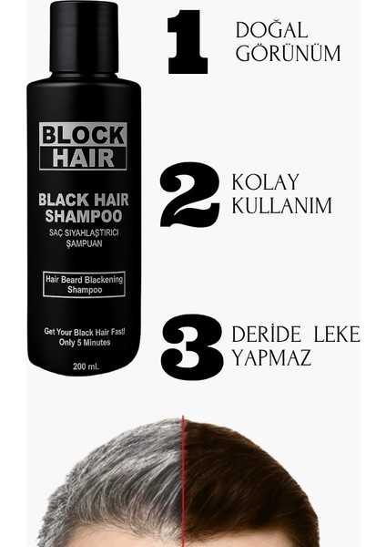 Black Hair Beyaz Saçları Siyahlaştıran Doğal Görünüm ve Anında Etkili Şampuan 200 ml fiyatları