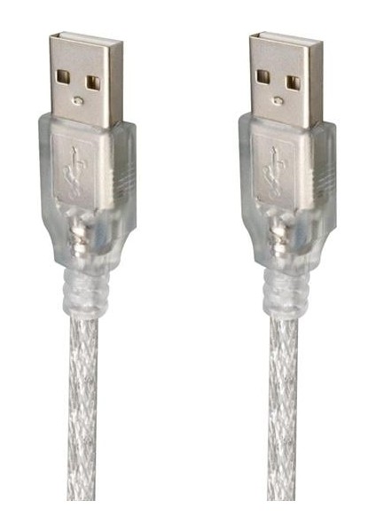 Powermaster USB Erkek-Erkek Şeffaf Kablo 5 Metre