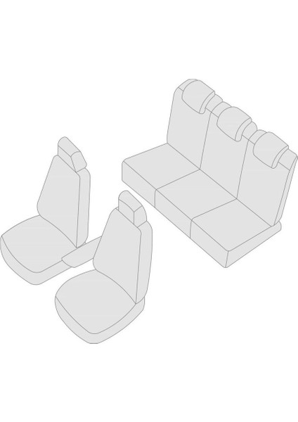 Renault Scenic Rx4 Uyumlu 3 Tekli Lüx Deri Oto Koltuk Kılıfı Ön Arka Takım Safir Bej