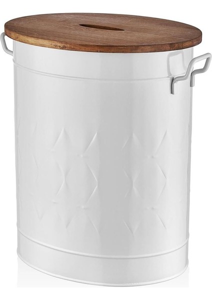 Şık Beyaz Çamaşır Sepeti, Prizma Tasarım, Metal, 54x43x35 cm, 60 L hacim fiyatları