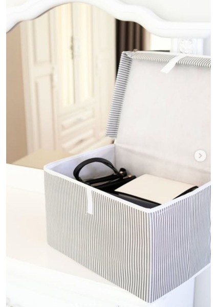 Gri kutu ve hurç, düzenleyici, dayanıklı, fonksiyonel, 40x30x26cm, 2 adet modelleri