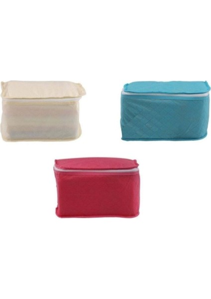 Çok Renkli 3 Adet Çorap Hurcu, 30x22x18 cm, Tela Malzeme