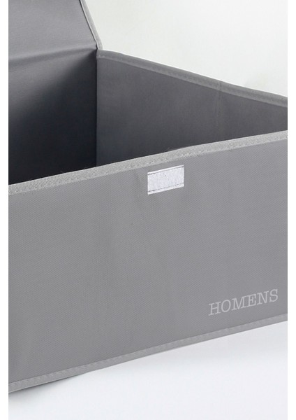 Kapaklı Cırt Bantlı Mega Boy Kutu Hurç 60x40x30, Tela, Gri modelleri