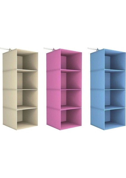 Çok Renkli 4 Bölmeli Katlanabilir Dolap Organizeri, Pratik ve Şık Düzenleyici