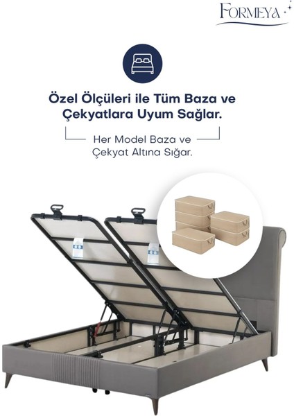 Kahverengi 6 adet yatak baza altı çok amaçlı hurç 64x45x22 cm fırsatları