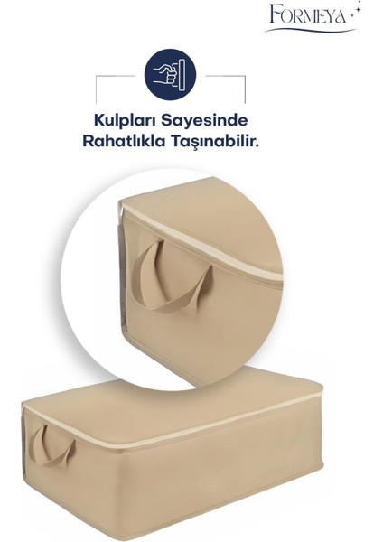 Kahverengi 6 adet yatak baza altı çok amaçlı hurç 64x45x22 cm