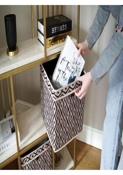 Kahverengi Çok Amaçlı Kapaklı Mini Raf ve Kutu Düzenleyici 28 x 28 cm fiyatları