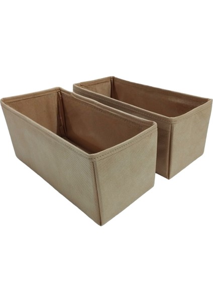 2'li Bej Çekmece İçi Çok Amaçlı Organizer Seti (28x13x13) Kumaş