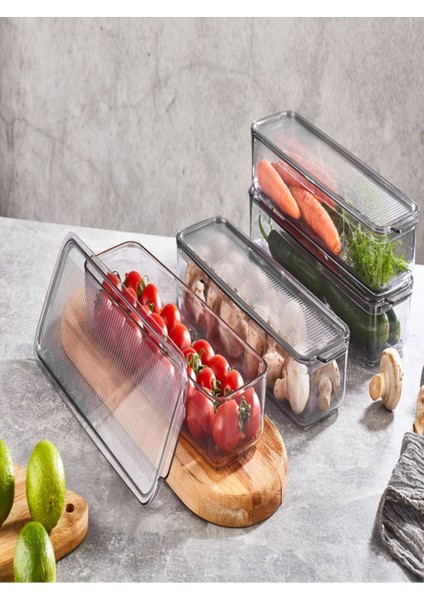 Şeffaf Füme Kapaklı 4’lü Plastik Organizer, 750 ml, düzenleyici ürün