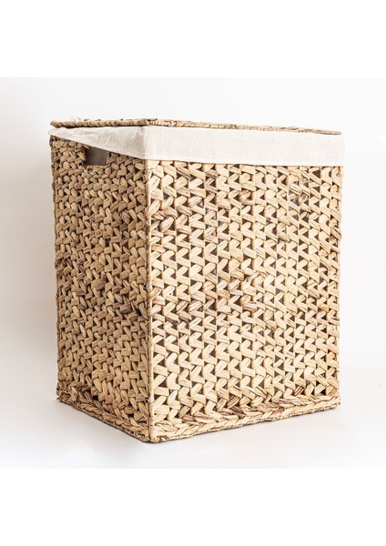 Şık ve hafif su sümbülü sepeti, doğal tasarım, 44x34x54 cm, bej renk, 50-99 L hacim modelleri