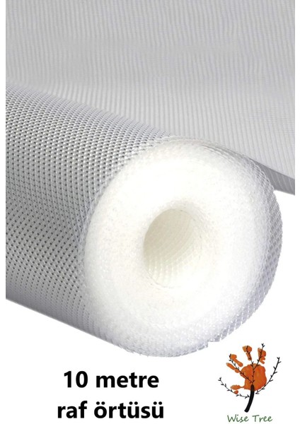 10 Metre Şeffaf Raf ve Dolap İç Çekmece Kaydırmaz Örtü, 45x10 Mt, Beyaz