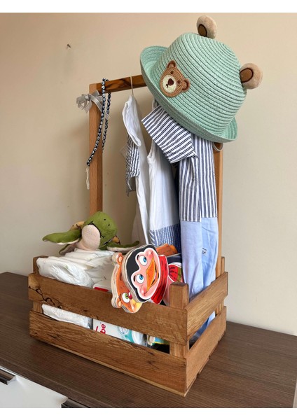 Dekoratif Ahşap Bebek Sepeti – 40 Uçurma Babyshower fiyatları