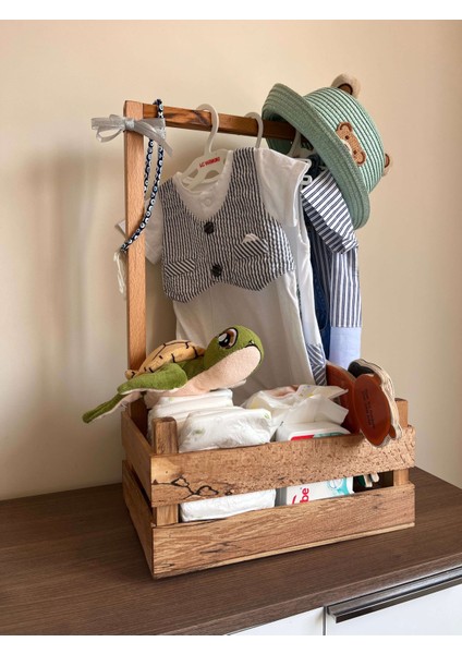 Dekoratif Ahşap Bebek Sepeti – 40 Uçurma Babyshower fırsatları