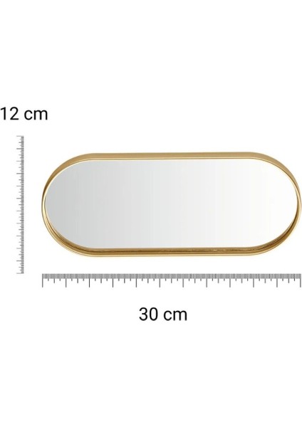 3'lü Oval Ayna Duvar Aksesuarı - Çok Amaçlı Sunumluk, 12x30 cm, Turuncu modelleri
