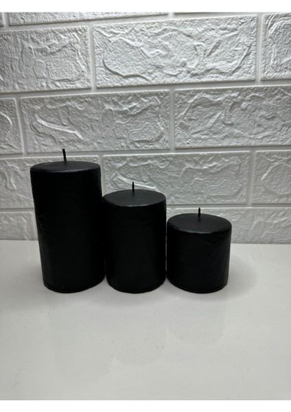 3'lü Beyaz Silindir Mum Seti, Kokulu, Dekoratif, Vanilya Aroması, Çap 6-11 cm fırsatları