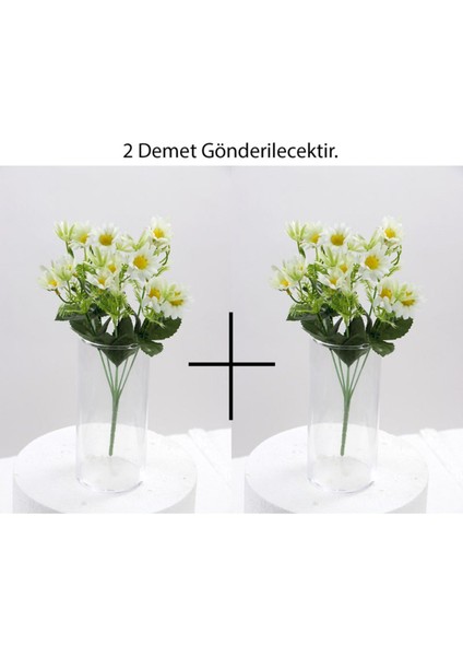 Yapay 12'li Yeşillikli Papatya Demeti, doğal güzellik ve şıklık sunar