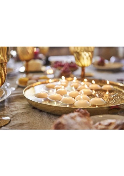 Yılbaşı Yüzen Mumları 24'lü Beyaz, Dekoratif ve Şık Tasarım, Gül Kokusu, Kokusuz Parça fiyatları