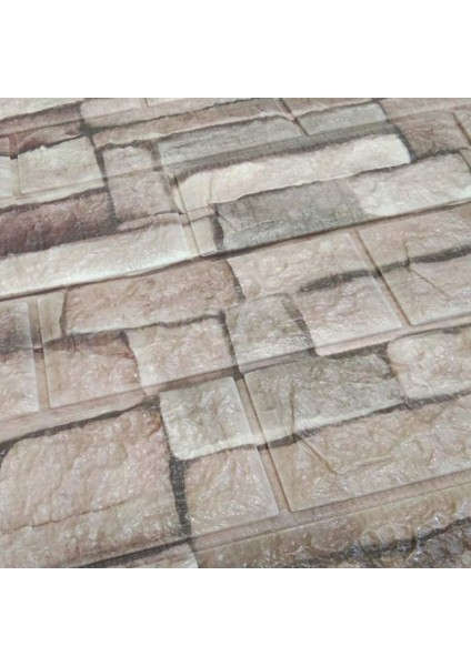 70x38cm Bej Esnek 3D Kendinden Yapışkanlı Duvar Paneli Mutfak için