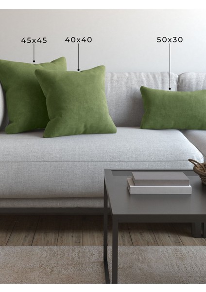 Yumuşak yeşil kırlent kılıfı, rahat ve şık dekorasyon için ideal seçim