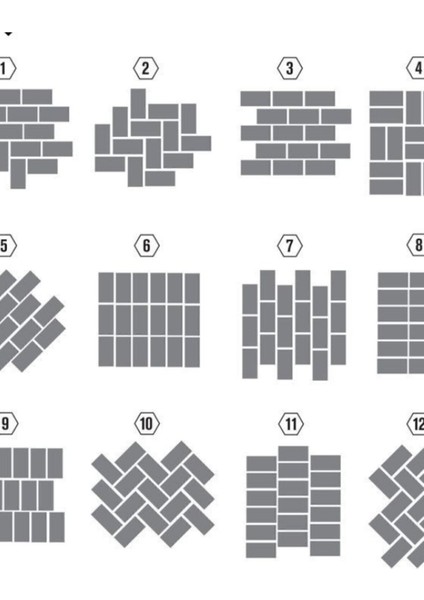 Dekoratif tuğla desenli gümüş pleksi ayna seti, kendinden yapışkanlı, şık ve modern tasarım