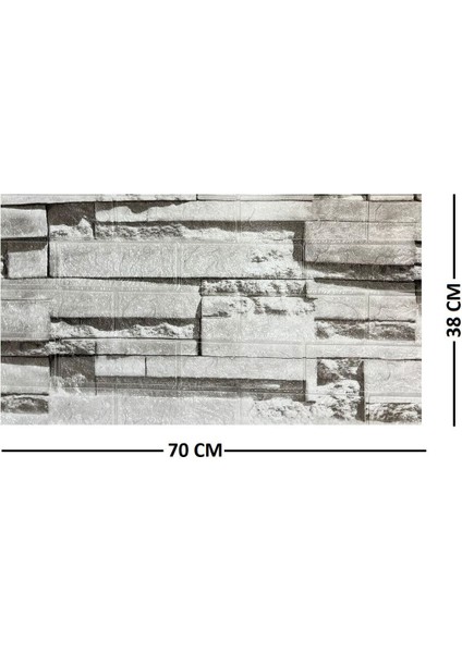 Kendinden Yapışkanlı Gri Duvar Paneli 70x38 cm, Salon ve Oturma Odası Dekoru