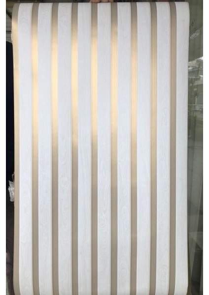 Beyaz Gold Desenli Lambri Panel, 5,30 m², Yapışkanlı, Salon ve Oturma Odası için uygun