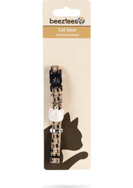 Kedi Boyun Tasması, Zilli, Bej, 20-30CM Drstr
