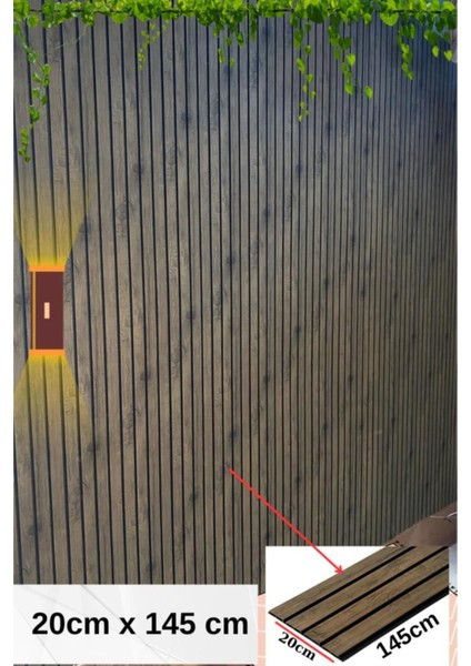 3D desenli kahverengi PVC kaplama lambiri, 20x145cm, ev ve ofis dekoru için ideal