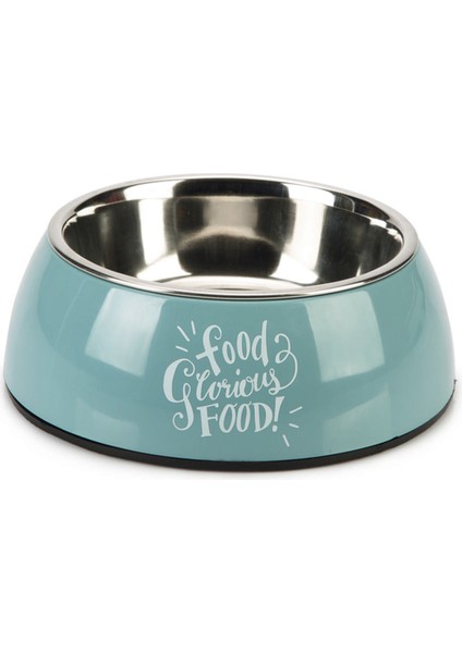 Köpek Mama Su Kabı, Paslanmaz Çelik, Turkuaz, 18CM, 350ML Drstr