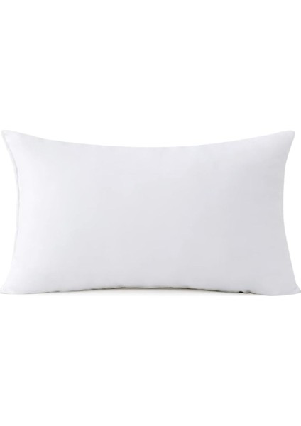 Yumuşak Silikon Dolgulu Dikdörtgen İç Yastık 30x50 cm, Pamuklu, Beyaz, Konfor ve Şıklık