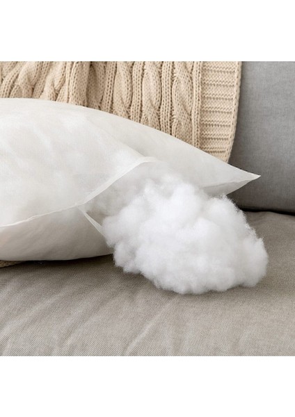Yumuşak Silikon Dolgulu Dikdörtgen İç Yastık 30x50 cm, Pamuklu, Beyaz, Konfor ve Şıklık