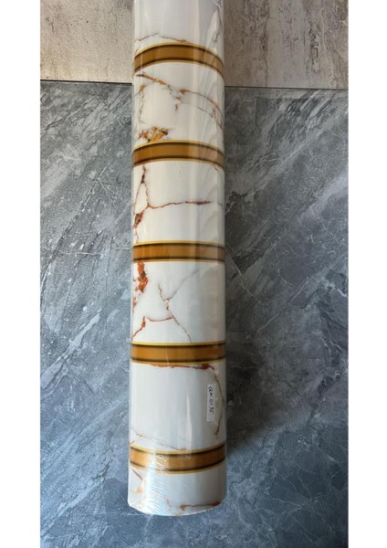 120x300cm Mermer Desenli Kendinden Yapışkanlı Duvar Paneli Klasik Beyaz