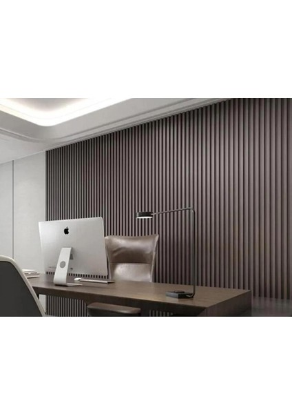16x145cm antrasit gri 3D PVC panel, yapışkanlı, dekoratif ve şık tasarım
