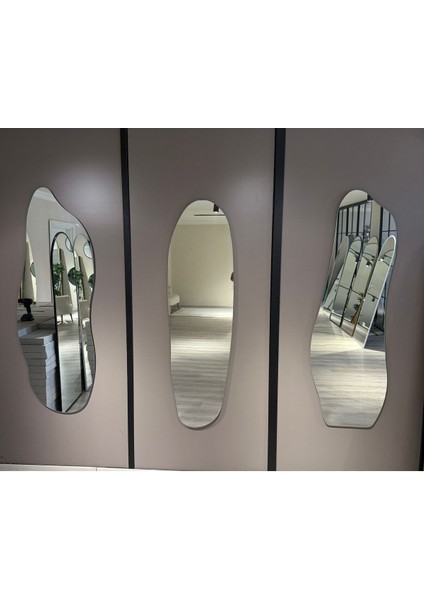 Asimetrik 60x160 cm gri boy aynası, şık ve modern dekoratif tasarım modelleri