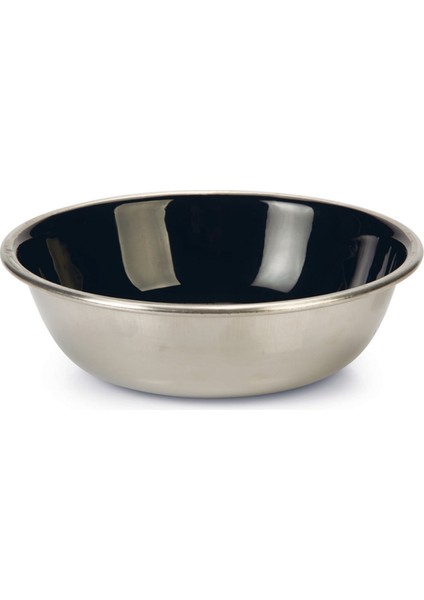 Kedi Mama Su Kabı, Paslanmaz Çelik, Siyah, 13CM, 350ML Drstr