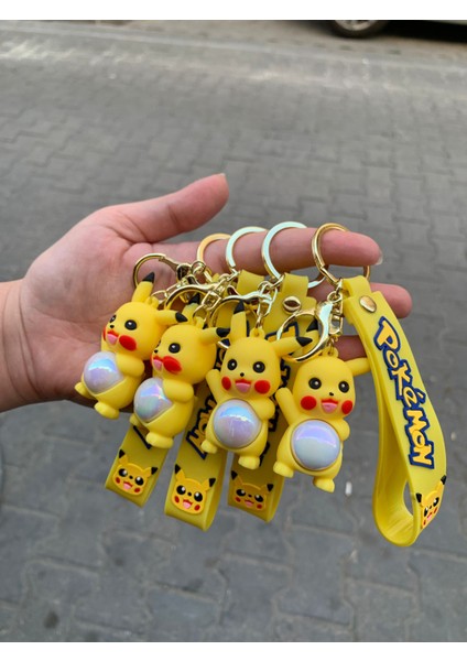 Işıklı Pokemon Pikachu Maskot Anahtarlık 3D Boyutlu Aksesuarlı Figür Hediyelik Eşya Özel Seri fırsatları