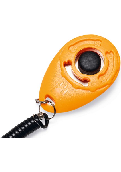 Köpek Eğitim Klikırı, Karabina ve Bağlama Kordonlu, Turuncu, 6X4X1,7CM Drstr fiyatları