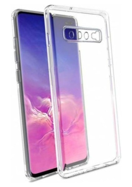 Samsung Galaxy S10 SM-G973F Uyumlu Kapak Kamera Korumalı Şarj Tıpalı Şeffaf Silikon Kılıf