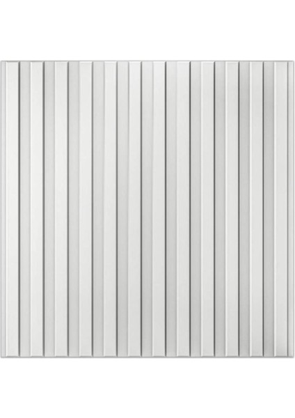 50cm x 50cm 3D ABS PVC Duvar Paneli, Beyaz, Silinebilir, Yapışkanlı, Dayanıklı