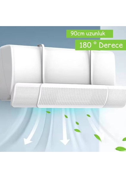 Ayarlanabilir Universal Delikli Klima Hava Yönlendirici Klima Çarpması Önleyici Klima Perdesi 60-90cm