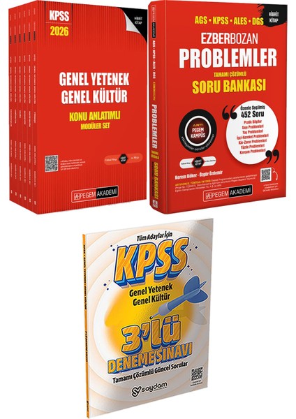 2026 Kpss Lisans Konu Anlatımlı Modüler Set - Ags Kpss Ales Dgs Ezberbozan Problemler Tamamı Çözümlü Soru Bankası + 3 Deneme Hediye