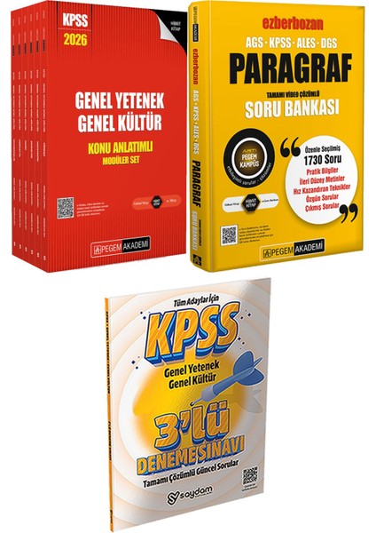 2026 Kpss Lisans Konu Anlatımlı Modüler Set - Ags-Kpss-Ales-Dgs Ezberbozan Paragraf Tamamı Video Çözümlü Soru Bankası + 3 Deneme Hediye